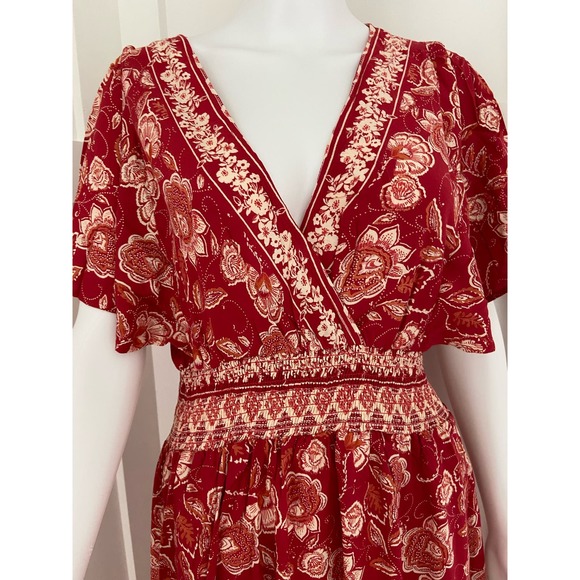 Angies Red Floral Printed Maxi Dress Bohemian Elegance for Spring* Size MED WD46 - Picture 10 of 14